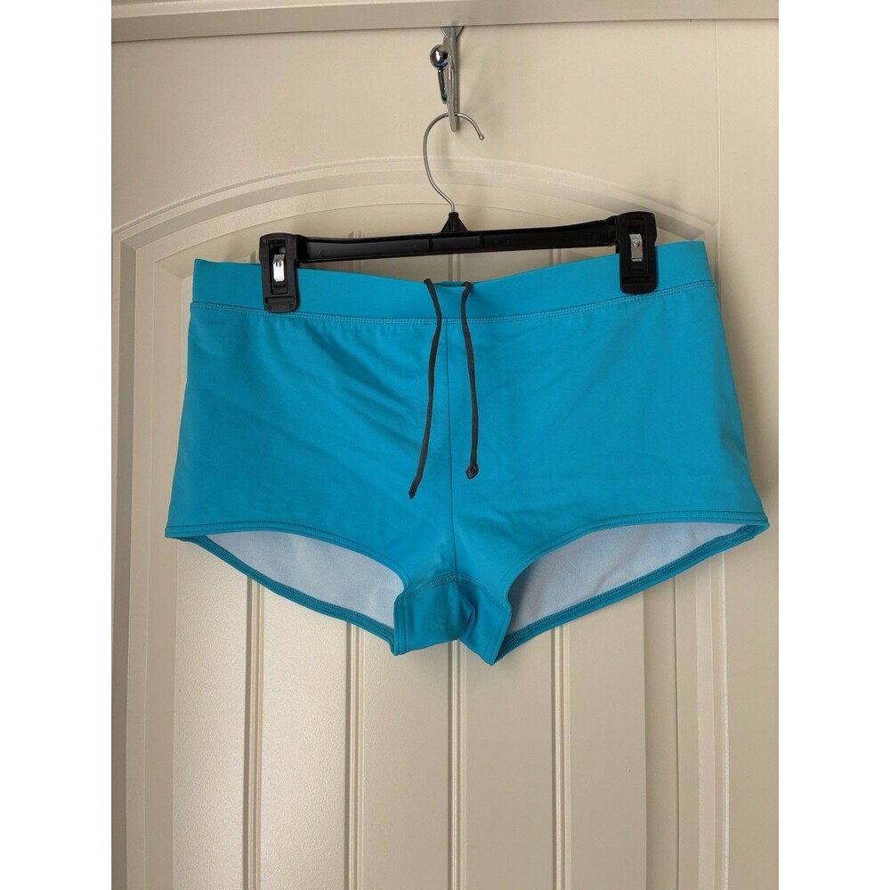 Lands' End Women's Swim Shorts size 10 Boyfriend Cut Turquoise Blue